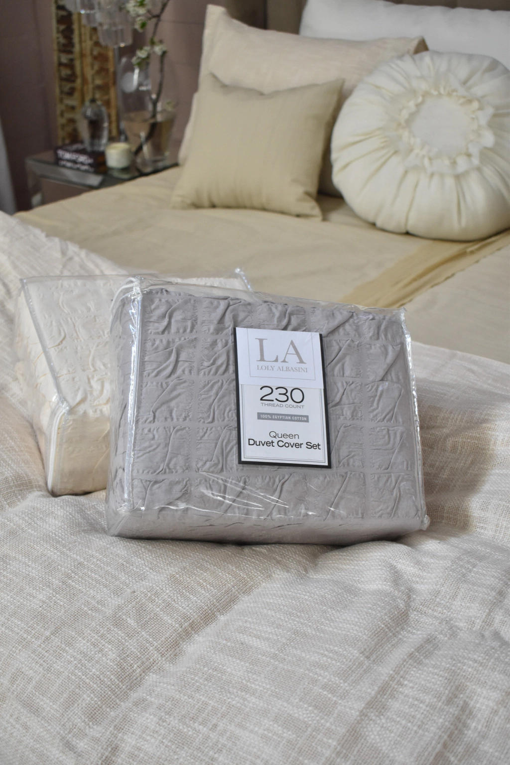 H4 Funda de Edredón Queen MAR gris