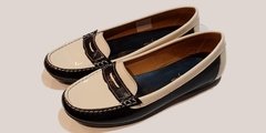 Mocasín de Cuero Negro y Natural Gravagna - comprar online