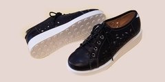 Zapatilla de Cuero Negra Gravagna - comprar online