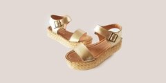 Sandalia de Cuero Oro Gravagna - comprar online