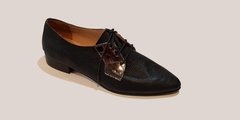 Zapato Abotinado de Cuero Negro Gravagna