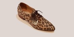 Zapato Abotinado de Cuero Animal Print Gravagna