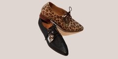 Zapato Abotinado de Cuero Animal Print Gravagna - comprar online