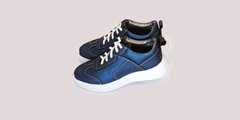 Zapatilla Urbana de Cuero Azul Gravagna