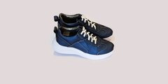 Zapatilla Urbana de Cuero Azul Gravagna - comprar online