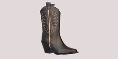 Bota Texana de Cuero Negra Gravagna - comprar online