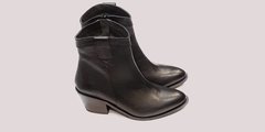 Bota texana de Cuero Negra Gravagna - comprar online