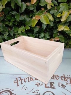 CAJON DE MADERA DE ALAMO CON MANIJAS - comprar online