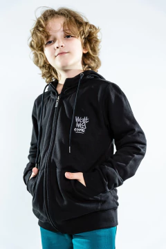 CAMPERA RUSTICA C/ BORDADO CUELLO ALTO RANGLAN NEGRA