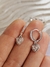 Aros corazón con strass acero blanco