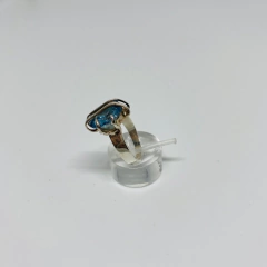 ANILLO PLATA 925 Y AGUA MARINA - comprar online