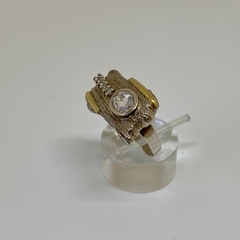 ANILLO PLATA 925 Y ORO CON CUBIC - comprar online