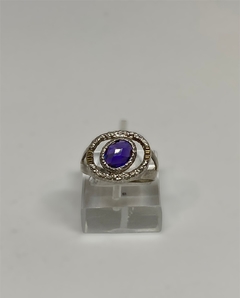 ANILLO DE PLATA Y ORO CON PIEDRA