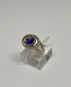 ANILLO DE PLATA Y ORO CON PIEDRA - comprar online