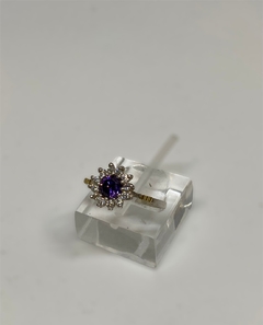 ANILLO DE PLATA Y ORO CON CUBICS - comprar online