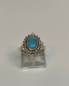 ANILLO DE PLATA CON PIEDRA CELESTE