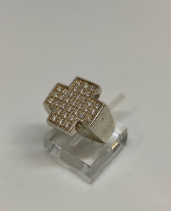 ANILLO CRUZ CON CUBICS - tienda online