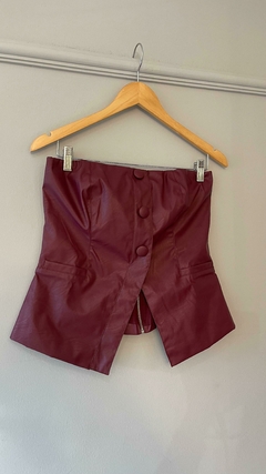 Corset de Couro Cor Vinho - comprar online
