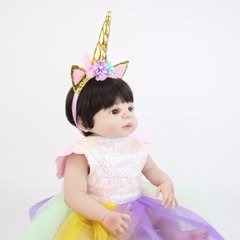 Boneca Bebê Reborn Unicórnio Corpo Inteiro Em Silicone Macio na internet