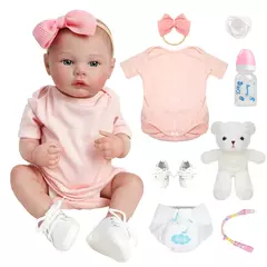 Boneca Bebê Reborn Realista 48cm Menina Corpo de Silicone