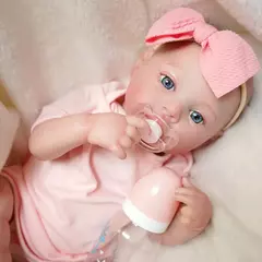 Boneca Bebê Reborn Realista 48cm Menina Corpo de Silicone - comprar online