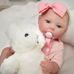 Boneca Bebê Reborn Realista 48cm Menina Corpo de Silicone - Nova Reborn - Bonecas e Pelúcias