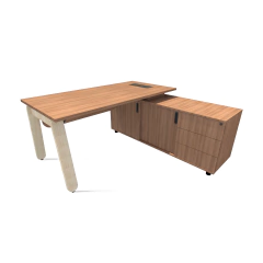 Imagem do MESA COM CREDENZA PÉ EM MADEIRA