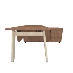 MESA COM CREDENZA PÉ EM MADEIRA - PINA