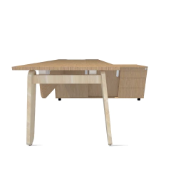 MESA COM CREDENZA PÉ EM MADEIRA