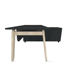 MESA COM CREDENZA PÉ EM MADEIRA - PINA