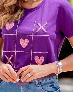 Tee Bordados Manuais Corações - comprar online