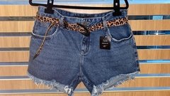 Short Jeans cinto animal print - Dri Lima Boutique