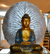 Adorno Buda Dorado Manto Azul