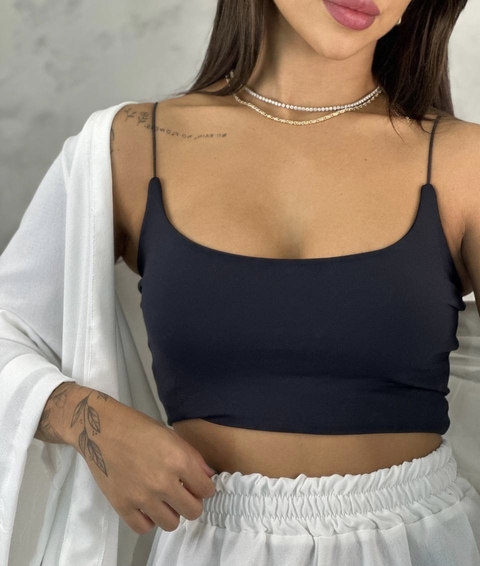 Cropped Regata Alça Fio