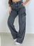 Calça Jeans Grafite Wide Leg Cargo - comprar online