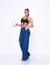 Calça Jeans Escuro Wide Leg Cargo na internet