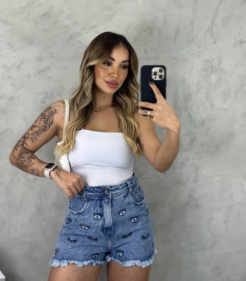 Shorts Jeans Olho Grego