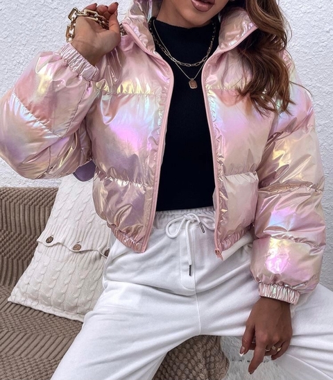 Jaqueta Puffer Metalizada