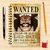 Sketchbook Caderno Desenho Anime One Piece Procurado Wanted 140 Págs 70 Folhas 180g ou 100 Págs 50 Folhas 240g