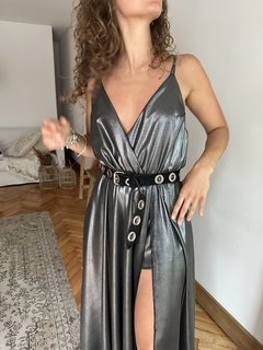 Pampita metalizado plata con short - comprar online