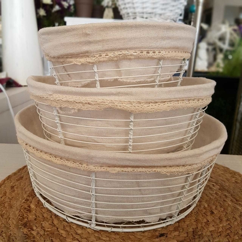 Canasta de metal redonda. Ver medidas