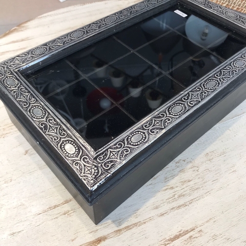 Caja de té con aplique de Estaño. Ver opciones disponibles