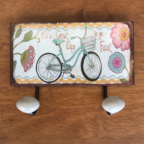 Perchero metal doble gancho Bici