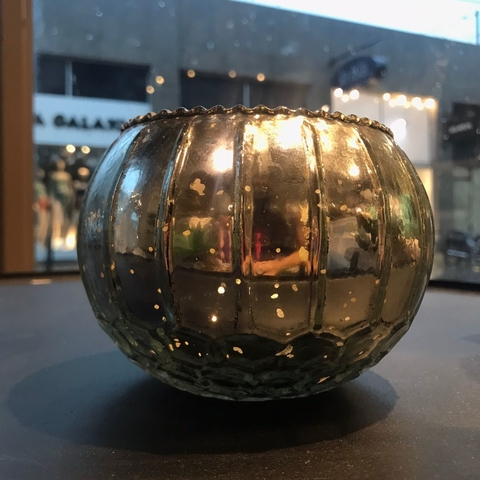 Portavela de vidrio globo Lousa 10cm