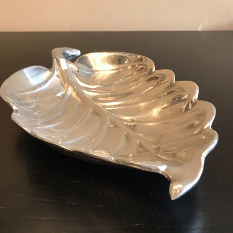 Centro Hoja aluminio 19X37cm - comprar online