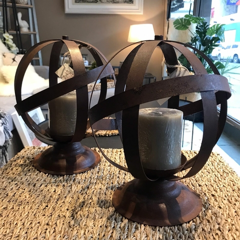 Portavela oxido Irom 25cm