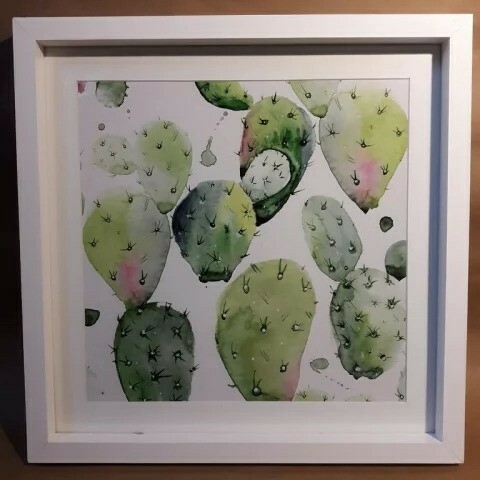 Cuadro Cactus marco cajón 62x62cm - comprar online