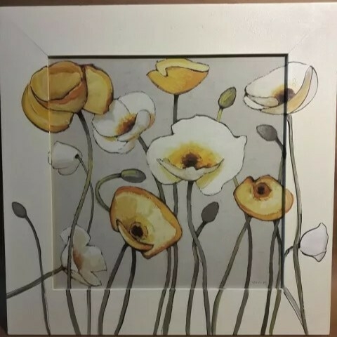 Cuadro Amapola marco pintado 63x63cm - comprar online