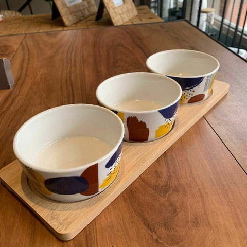 BANDEJA BAMBÙ CON 3 BOWLS