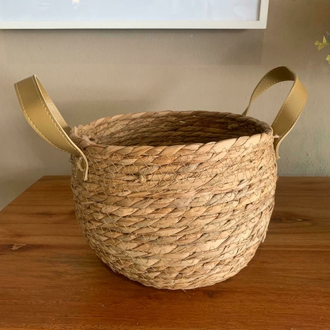 CANASTO SEAGRASS ASAS CUERINA